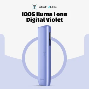 Close-up of the IQOS ILUMA i One Violet device with a slim portable body designed for TEREA sticks in the UAE