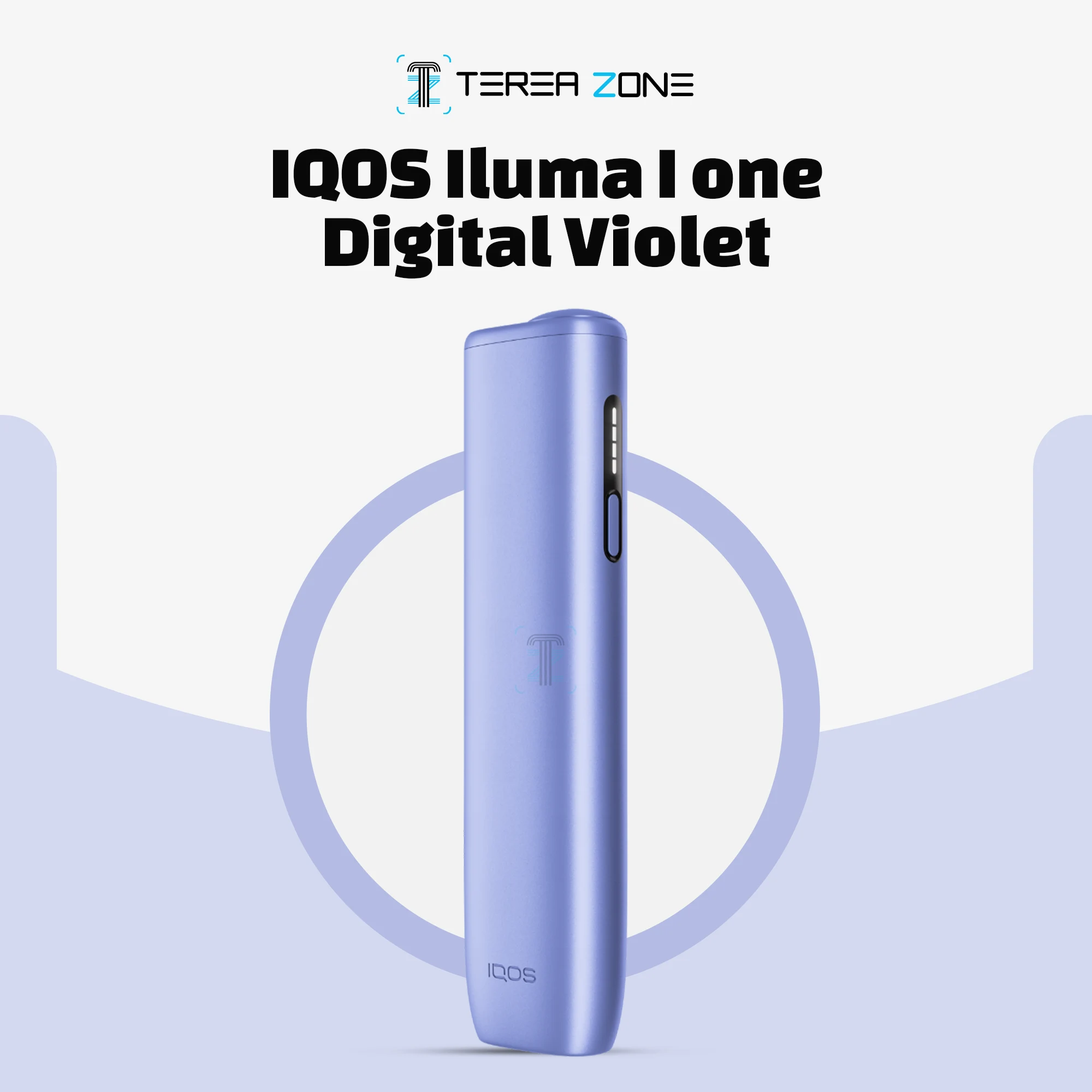 IQOS ILUMA I One Violet 1 Close-up of the IQOS ILUMA i One Violet device with a slim portable body designed for TEREA sticks in the UAE