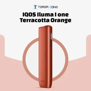 IQOS ILUMA i One Terracotta Orange heated tobacco device featuring a warm orange finish and compact all-in-one design in Dubai