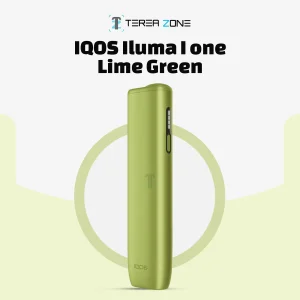 IQOS ILUMA i One Lime Green heated tobacco device featuring a vibrant lime green finish and compact all-in-one design in Dubai