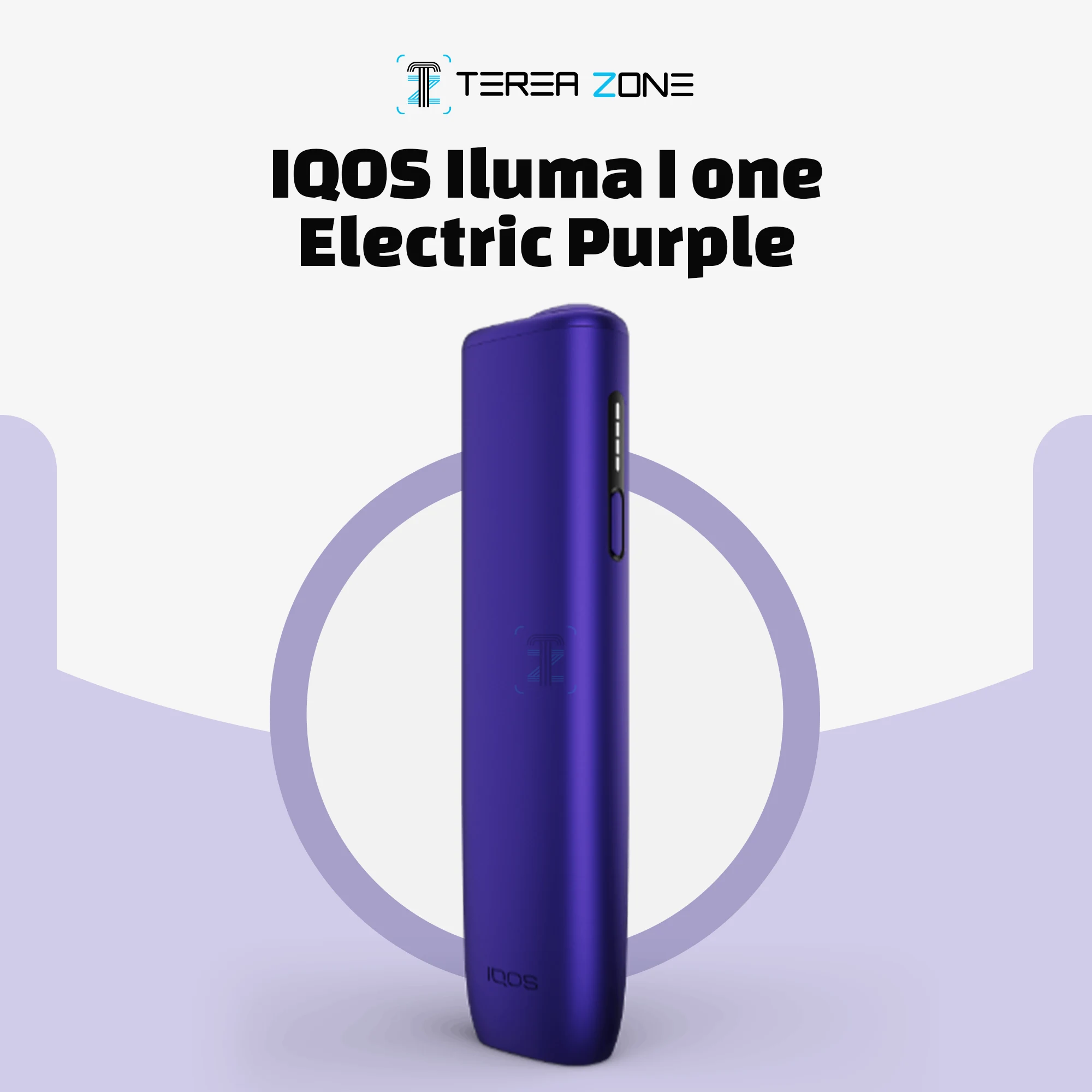 IQOS ILUMA I One Electric Purple 1 IQOS ILUMA i One Electric Purple heated tobacco device featuring a vibrant purple finish and compact all-in-one design in Dubai