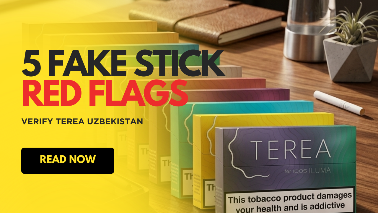 Home 30 Original TEREA Uzbekistan pack vs Fake side-by-side