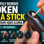 Home 54 Person removing a broken TEREA stick from an IQOS ILUMA holder