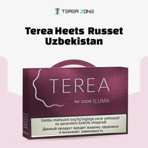 A courier delivery driver holding a sealed package containing TEREA Russet Uzbekistan packs against a Fujairah storefront backdrop