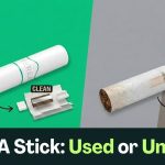 Home 54 Close-up comparison of an unused TEREA stick with a clean white paper seal next to a used TEREA stick with a discolored seal